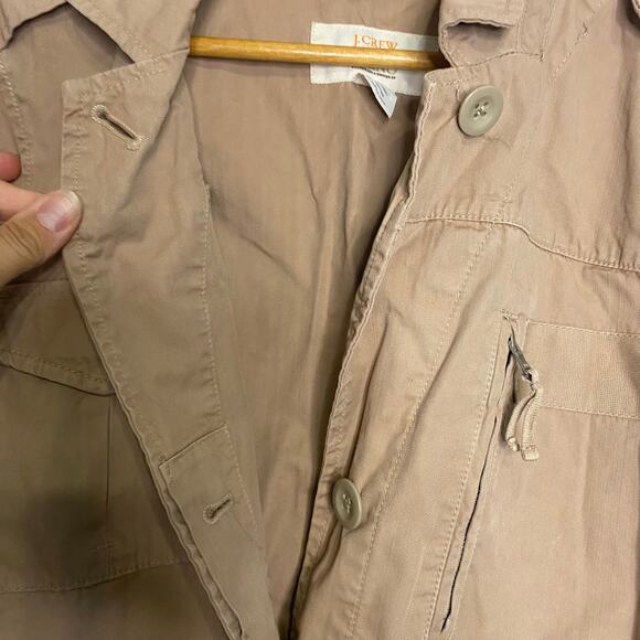 J Crew Womens Classic Twill Chino Blazer Jacket Beige Buttons Moto Preppy Size 8 - Picture 9 of 14